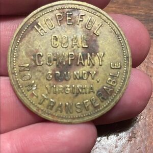 Hopeful Coal Company Token(script) weight 9 grams brass